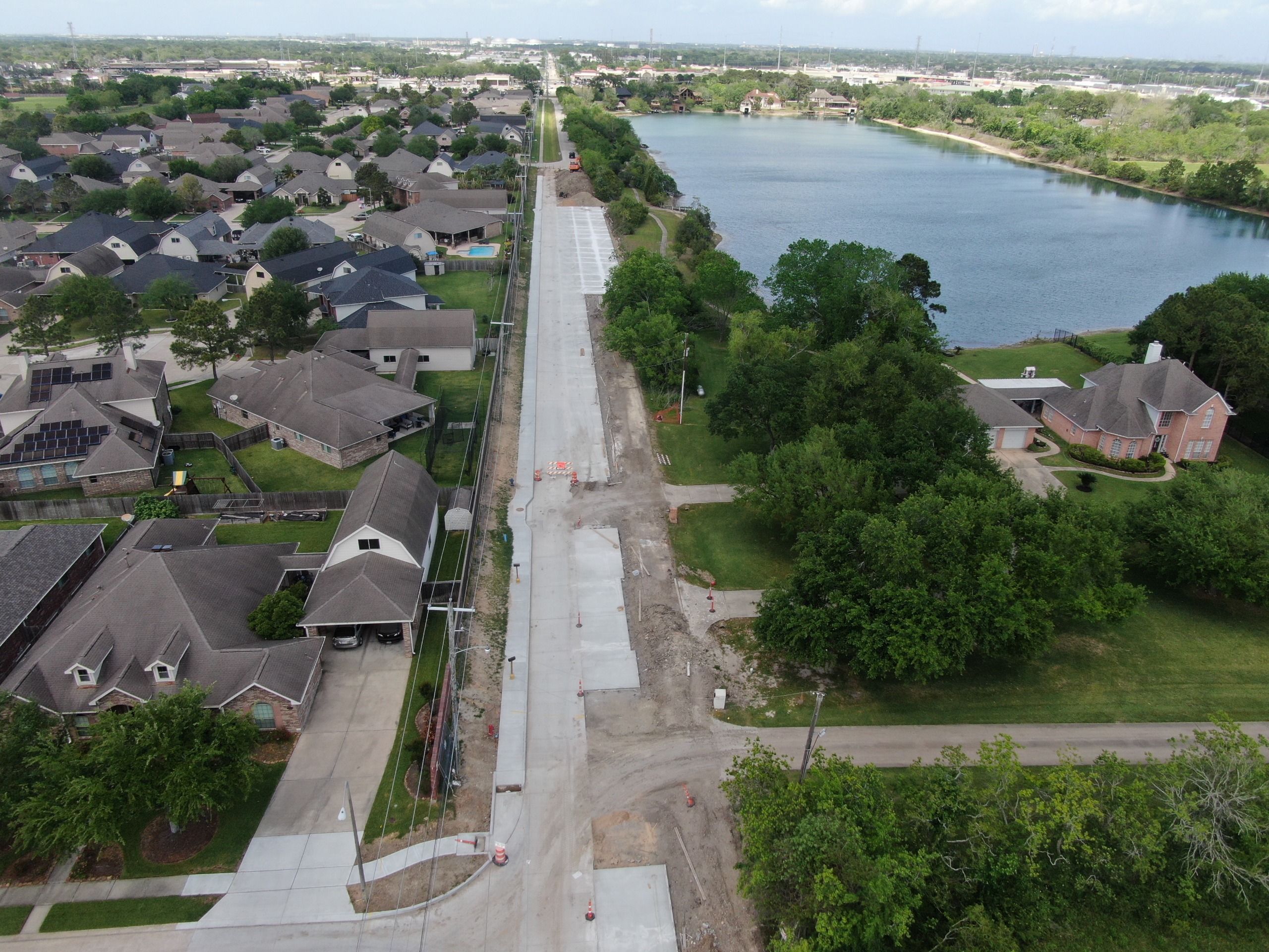 Arial image Butler Road facing south with project progress 