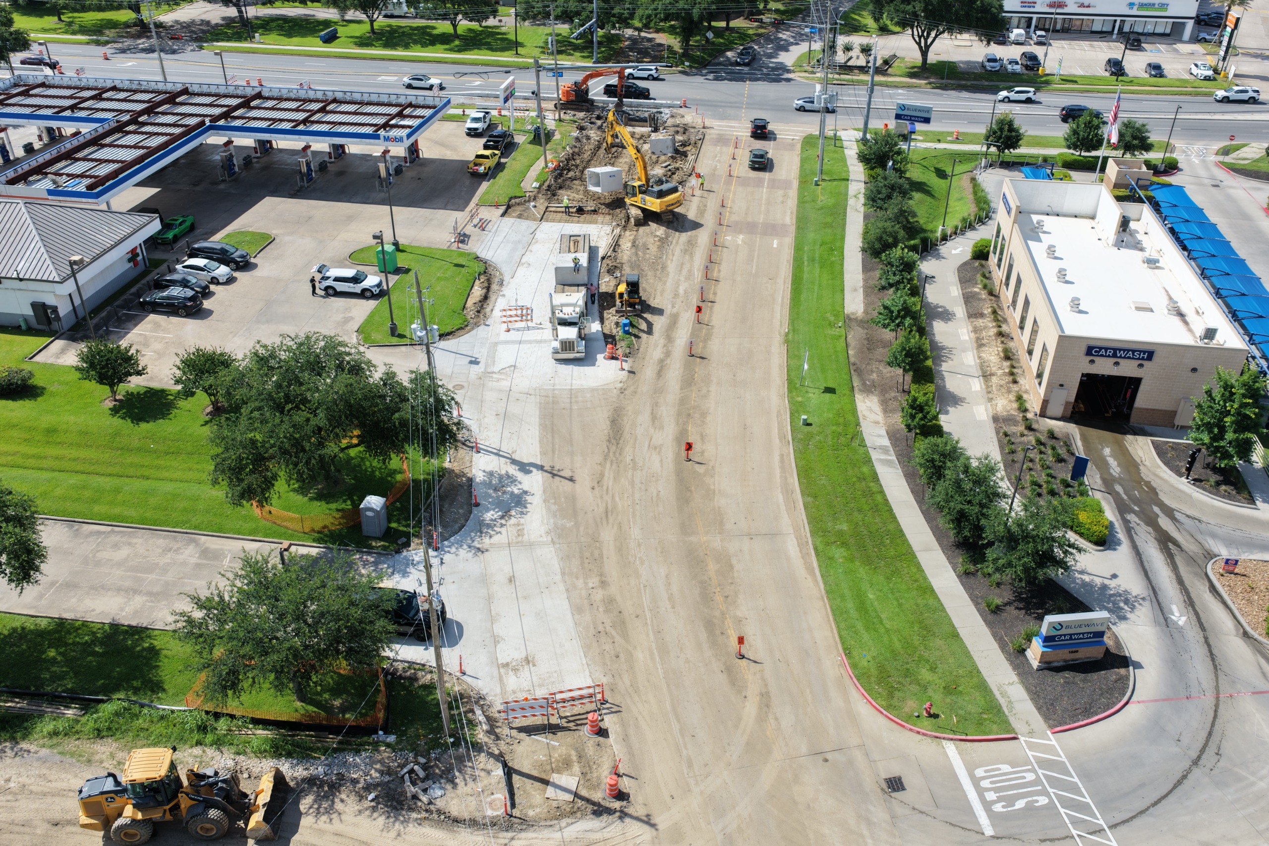 On going construction of proposed 10’x5’ storm box at the intersection of Wesley and FM518. Recent pavement restoration activities completed and opened for public use along North Wesley Drive. 