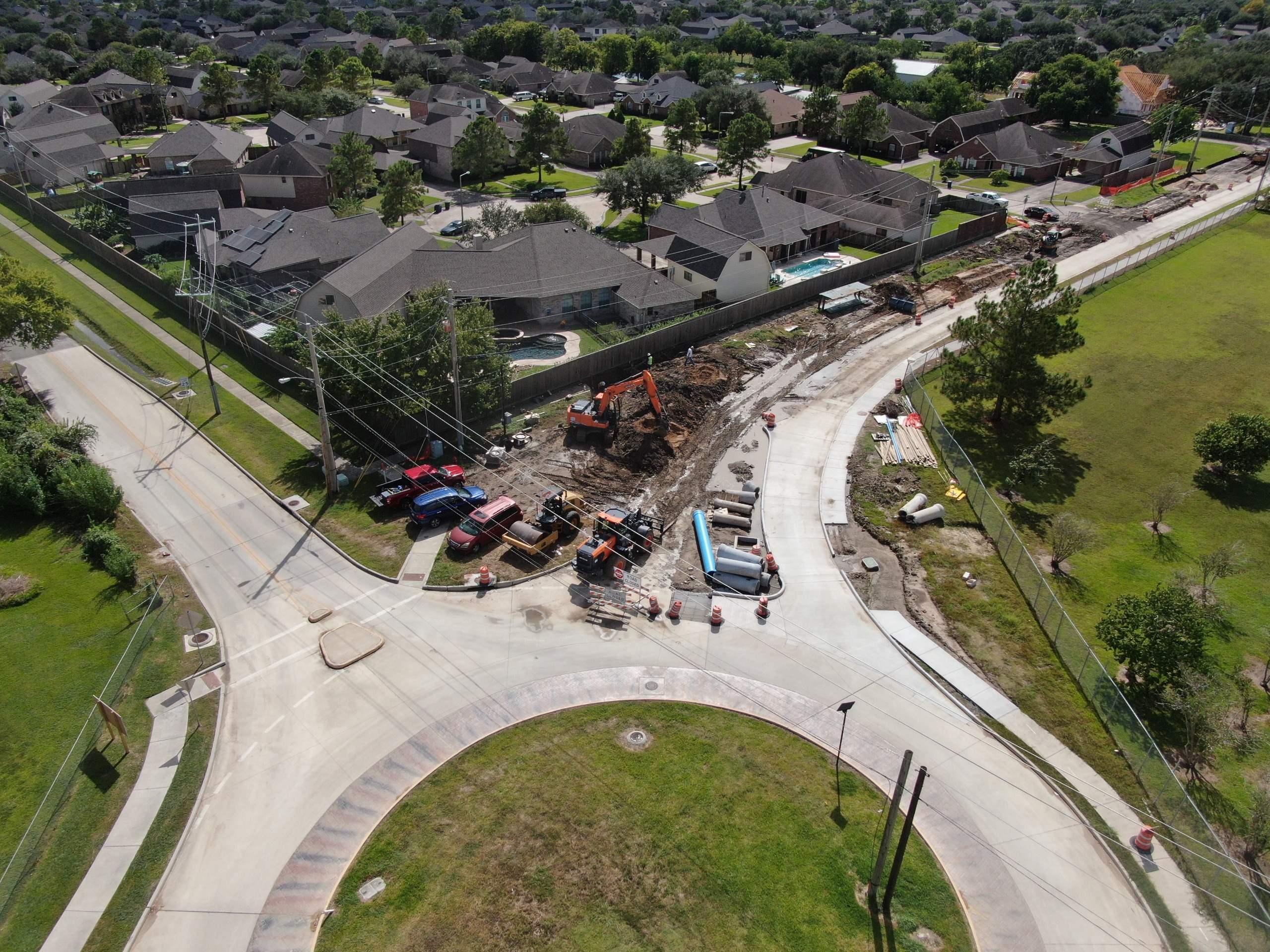 Round About on Turner Butler Reconstruction Project Progress 