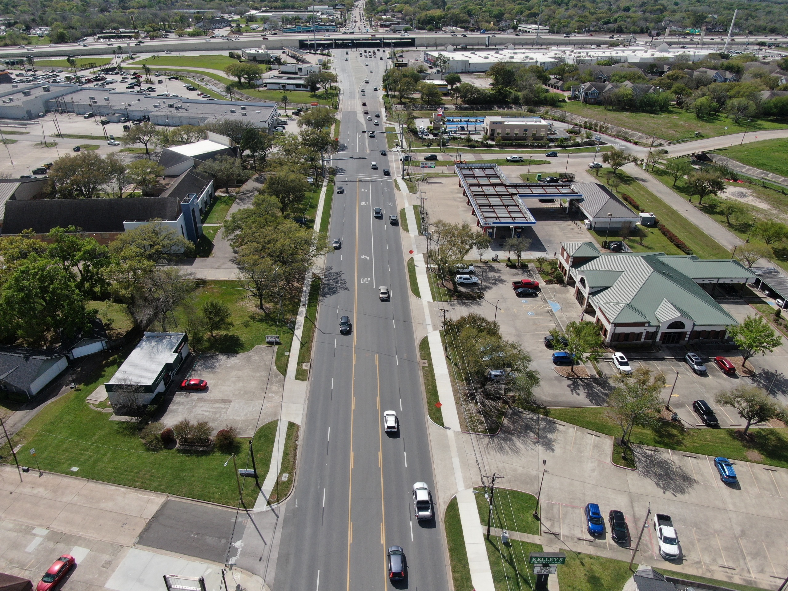 Intersection of N. Wesley Drive and FM 518 prior to construction start.
