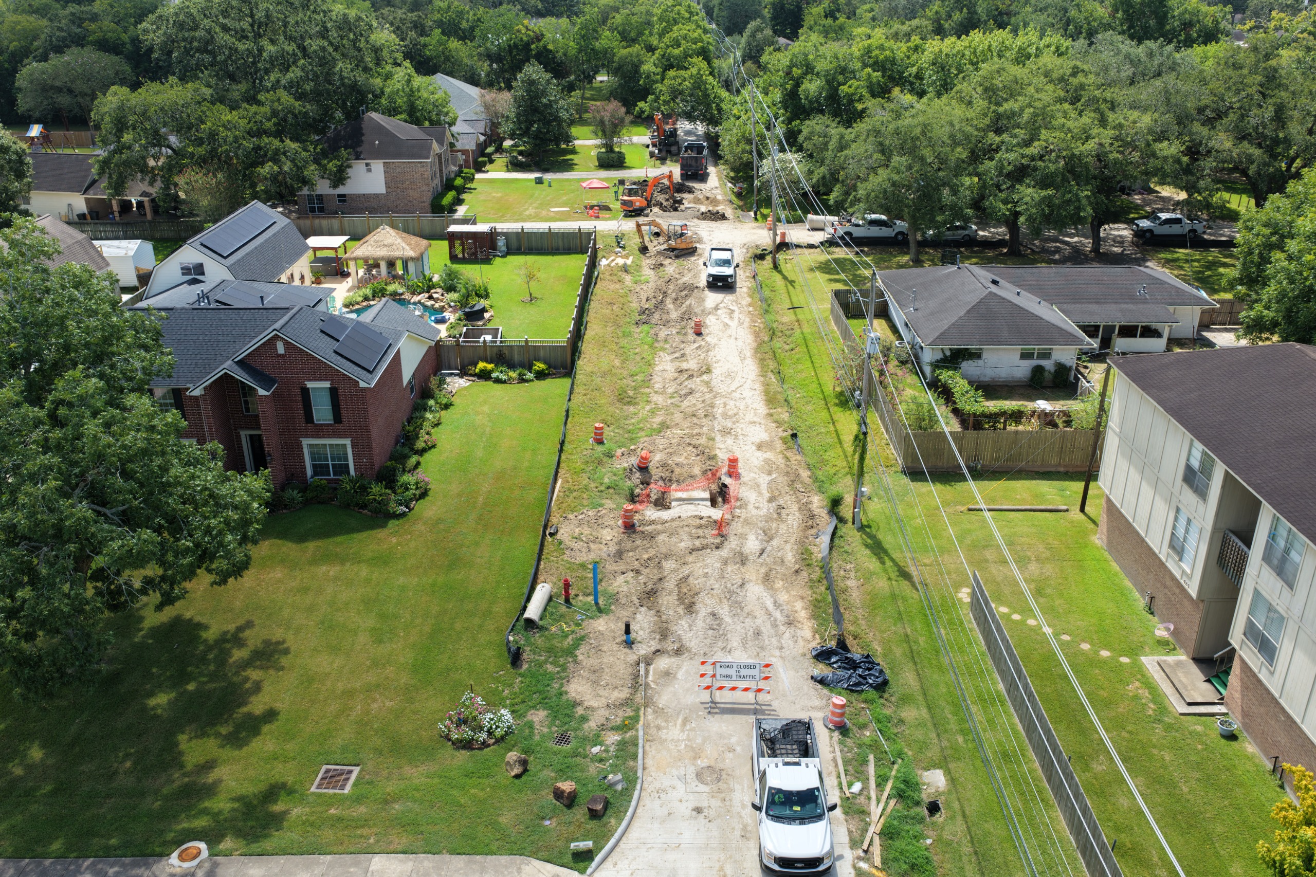 Image of the construction on Wisconsin Avenue backfilling the 8ft concrete storm box. 